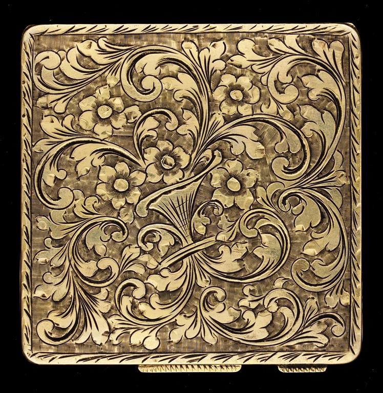 FICKSPEGEL, mässing och emalj. Möjligen Frankrike 1900-tal.