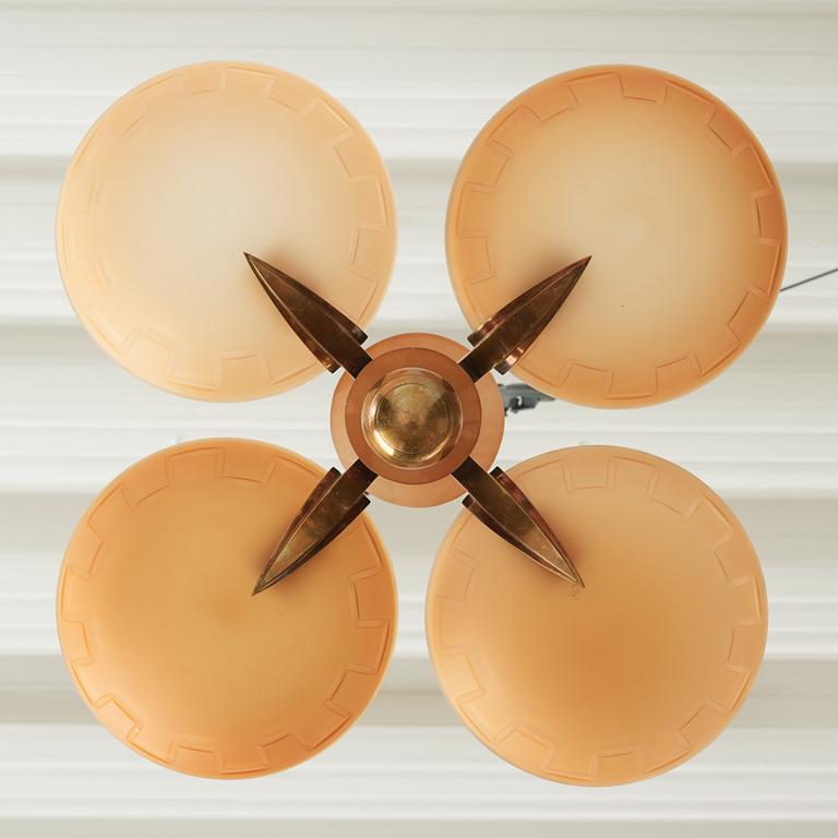 Harald Notini, chandelier, model "10034", Arvid Böhlmarks Lamp Factory, 1930s.