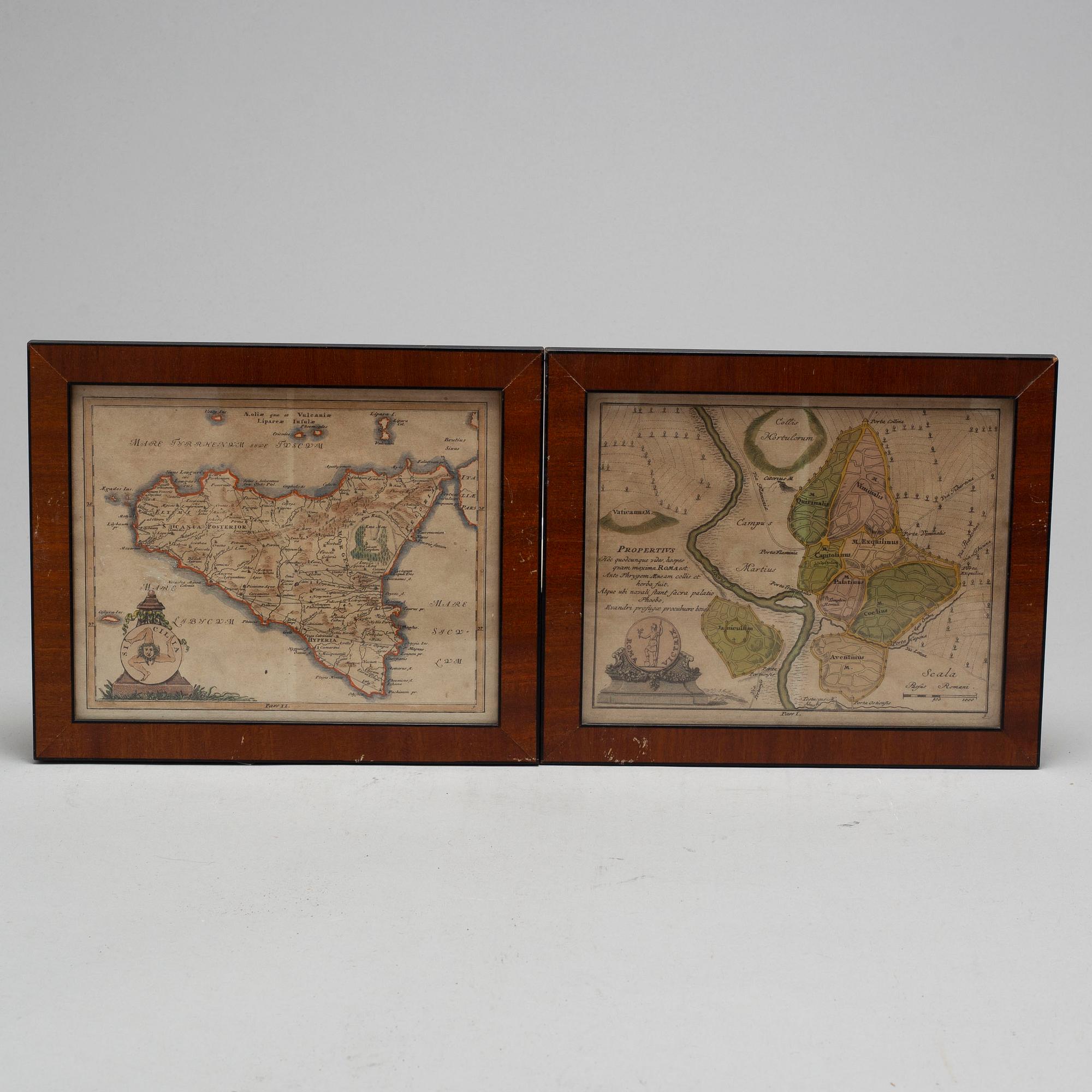 Two 18th century engraved maps. - Bukowskis