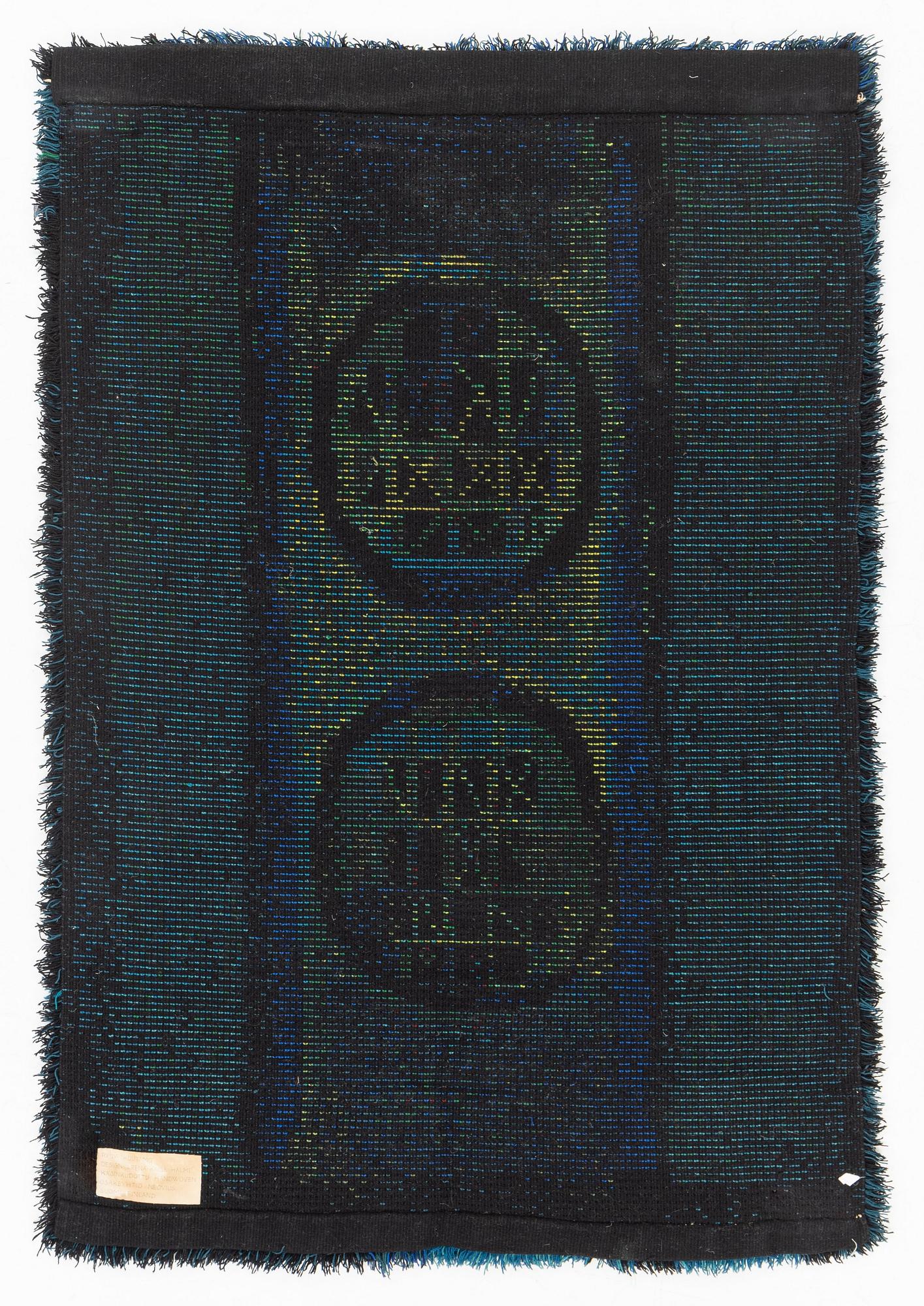 Leena-Kaisa Halme, matta, "Kuutamo" (Månsken). rya, ca 176 x 119 cm, Osakeyhtiö Neovius, Finland.
