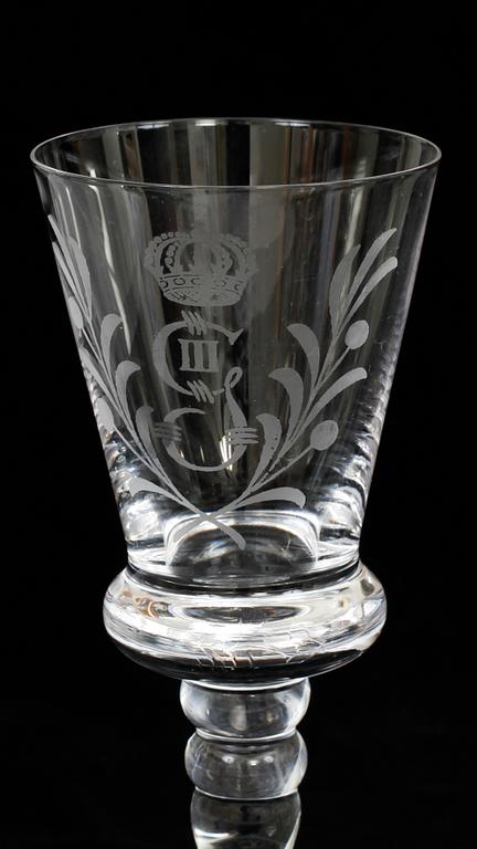 GLASSERVIS, 74 delar, glas, "Gustav III", Boda.