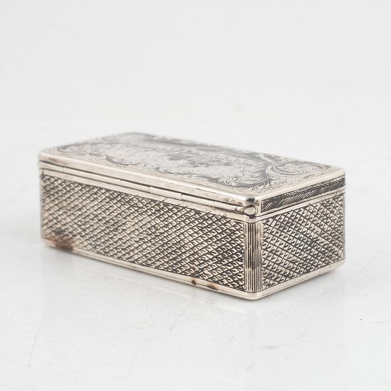 A Russian Silver Niello Box, Moscow 1856.