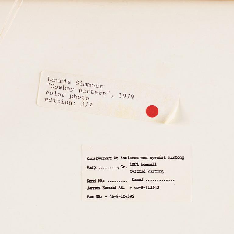 Laurie Simmons, "Cowboy Pattern", 1979.