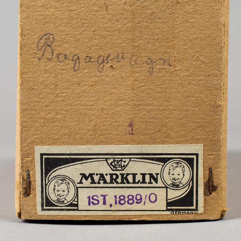 MÄRKLIN, 6 stycken tågvagnar, 0-skalan, Tyskland, 1920/30-tal.