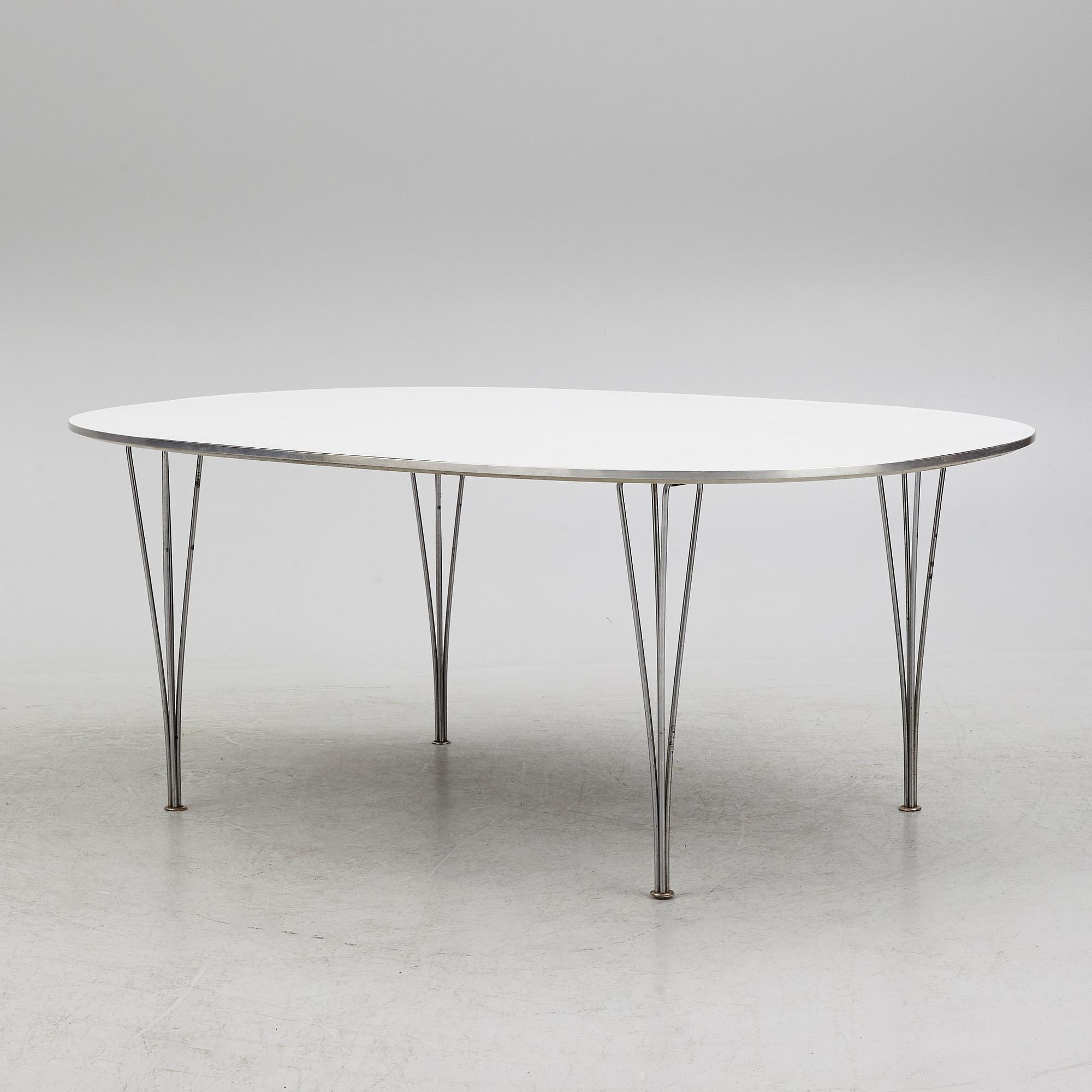 Piet Hein & Bruno Mathsson, table, "Superellipse" Fritz Hansen, Denmark,.