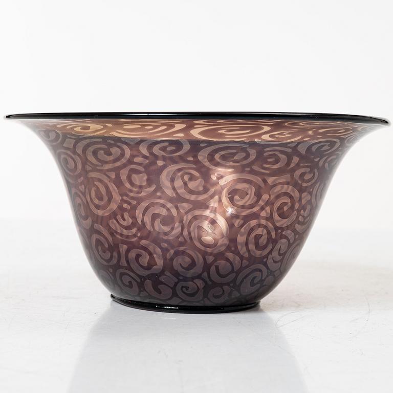 Simon Gate, skål, tunnväggig graal, glas, Orrefors, 1920.