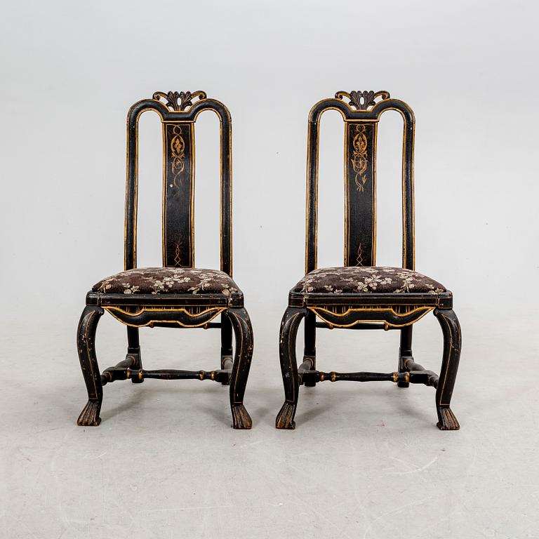 A pair of painted late Baroque chairs first half of the 18th century.