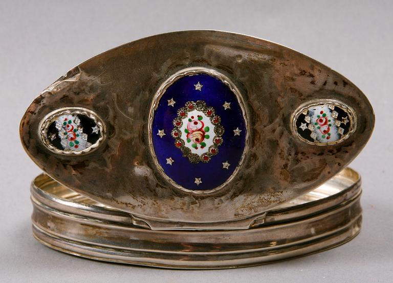 DOSA, silver och emalj, CA Serander Sundsvall 1863.