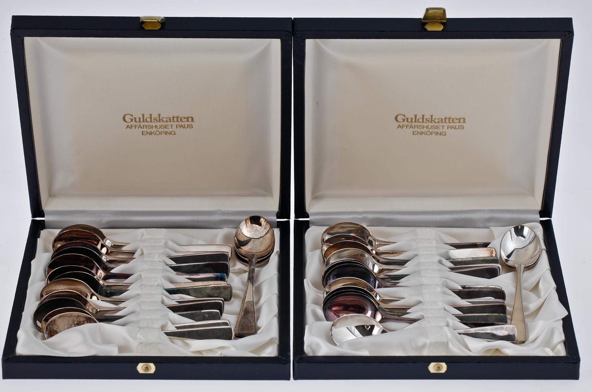 BESTICK, 47 st, silver, "Sten Sture", Löfman, Mema, 1970-80-tal. Tot 1295 g.