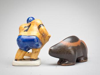 FIGURINER, 2 st, stengods, Lisa Larson, Gustavsberg.
