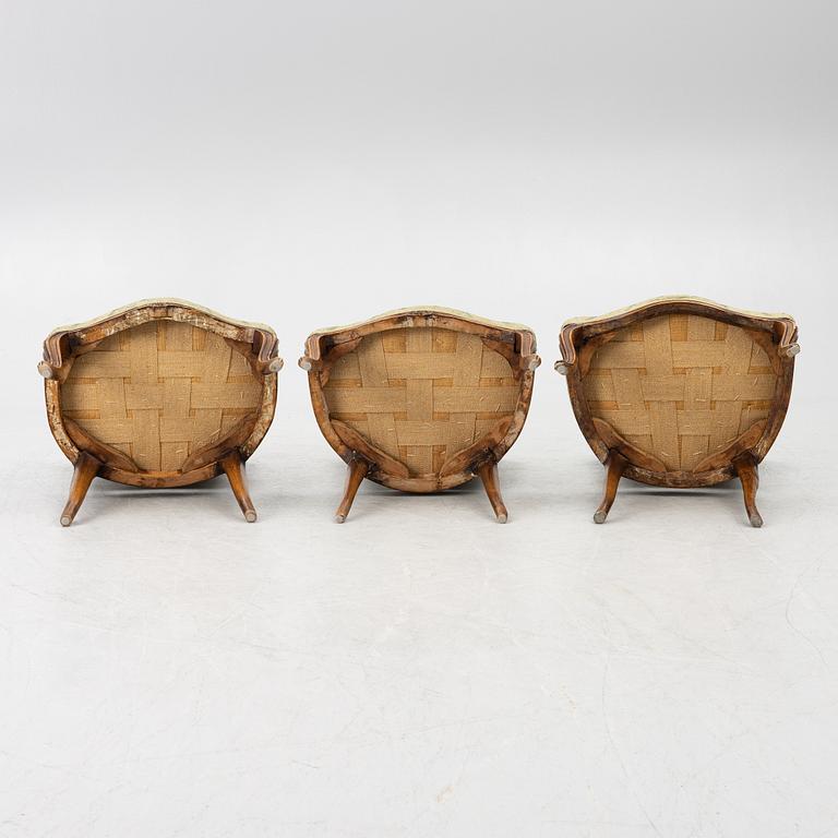 Stolar, tre stycken, Louis XV, Frankrike, 1700-tal.