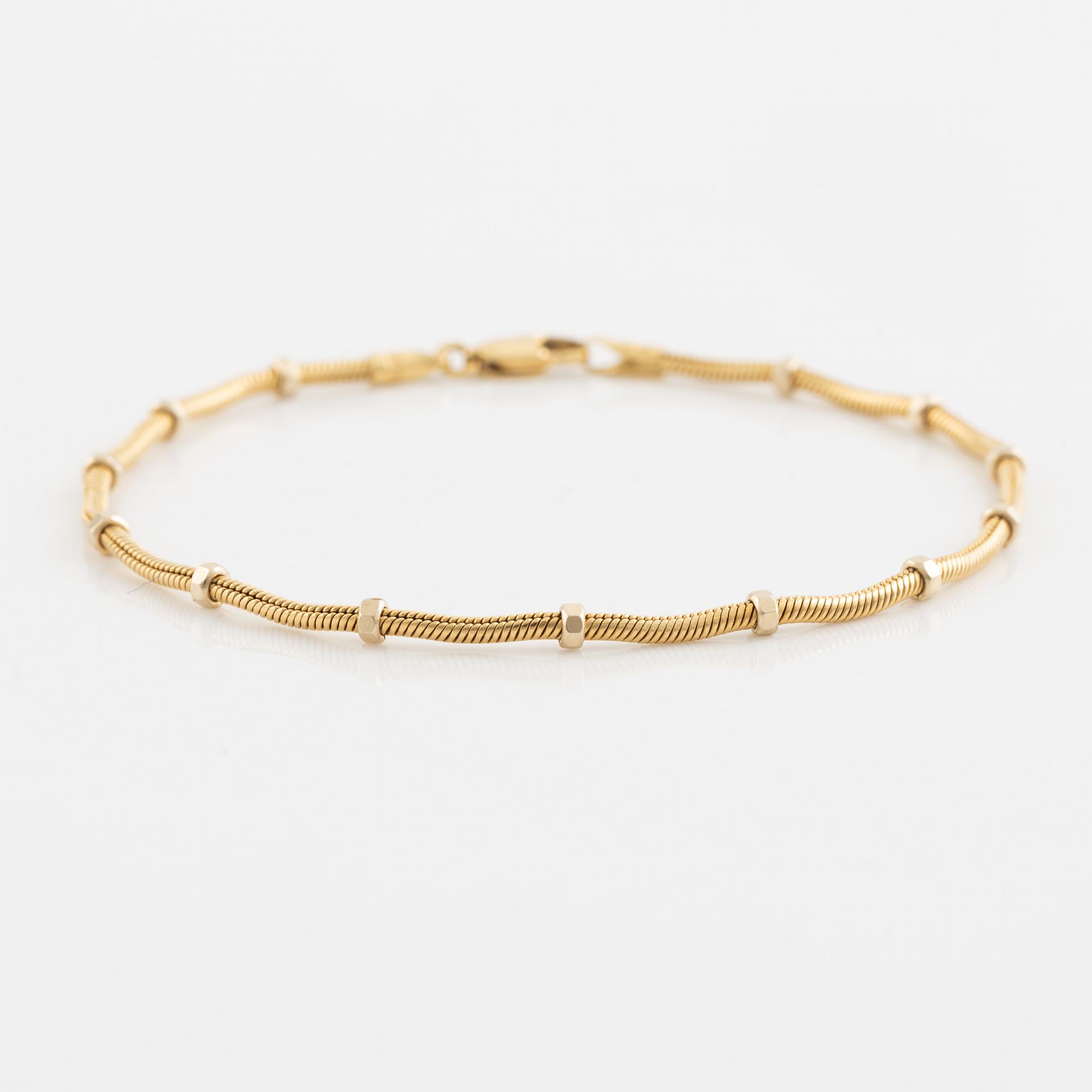 Collier och armband, 18K guld.
