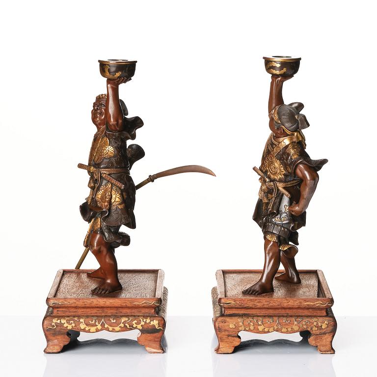 Two Japanese sculptures, signed Miyao Zo, Meiji period (1868-1912).