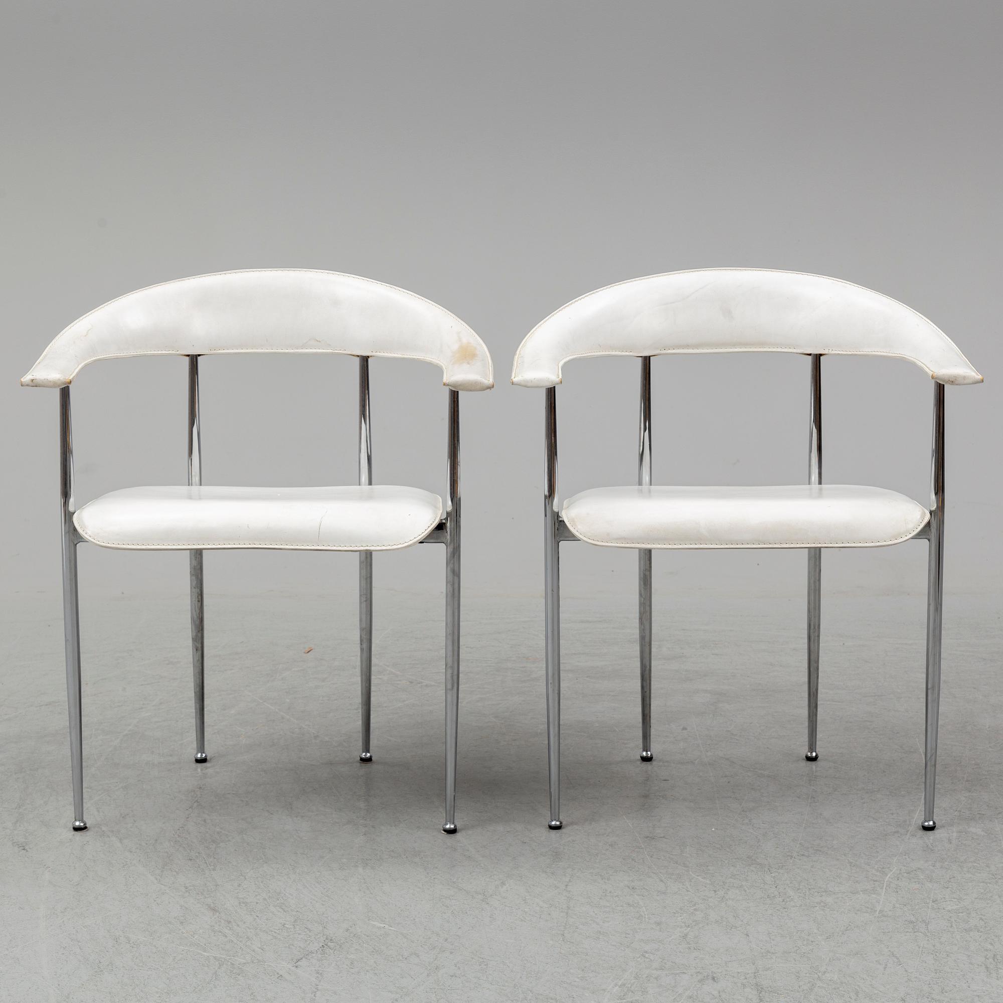 VEGNI & GUALTIEROTTI, eight 'P40' chairs from Fasem, Italy.