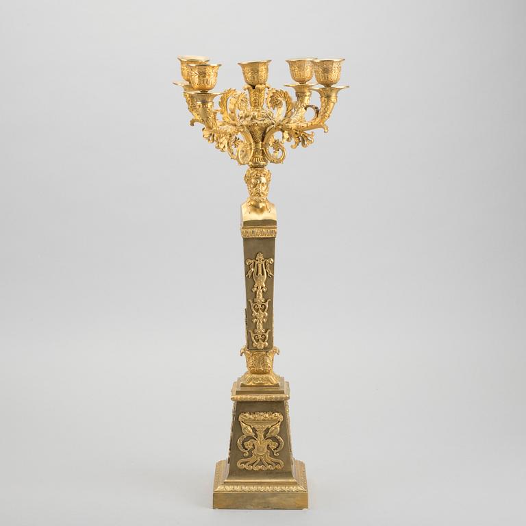 CANDELABRUM, gilt-bronze, Empire, France, first half of the 19th century.