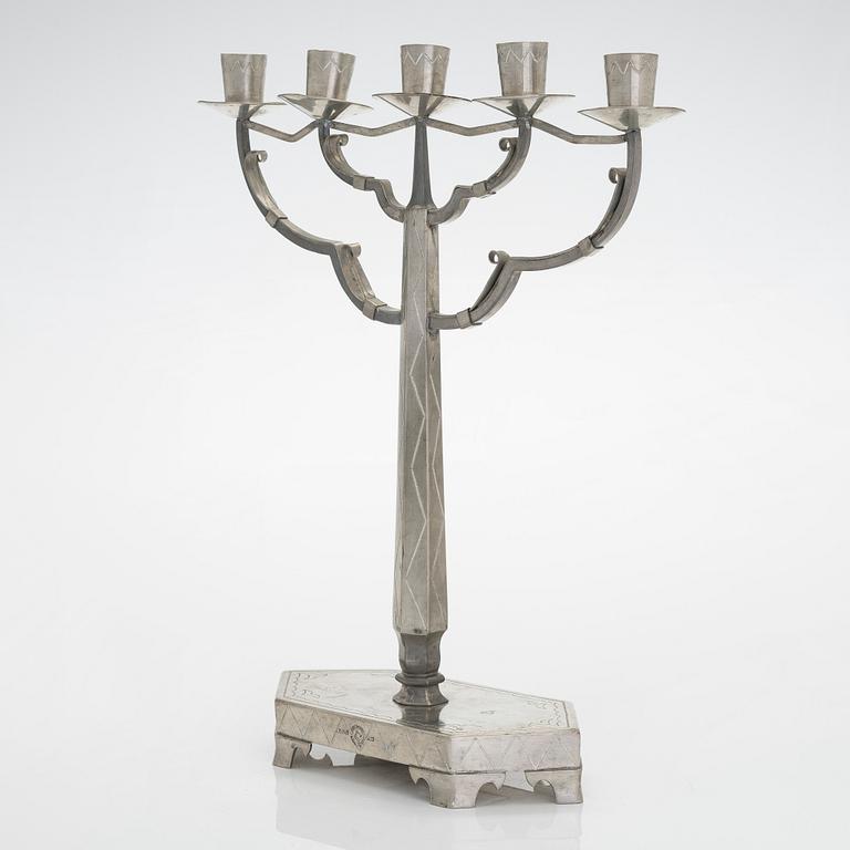 Hilding Ekelund, kandelaber, Taidetakomo Hakkarainen, 1920/1930-tal.
