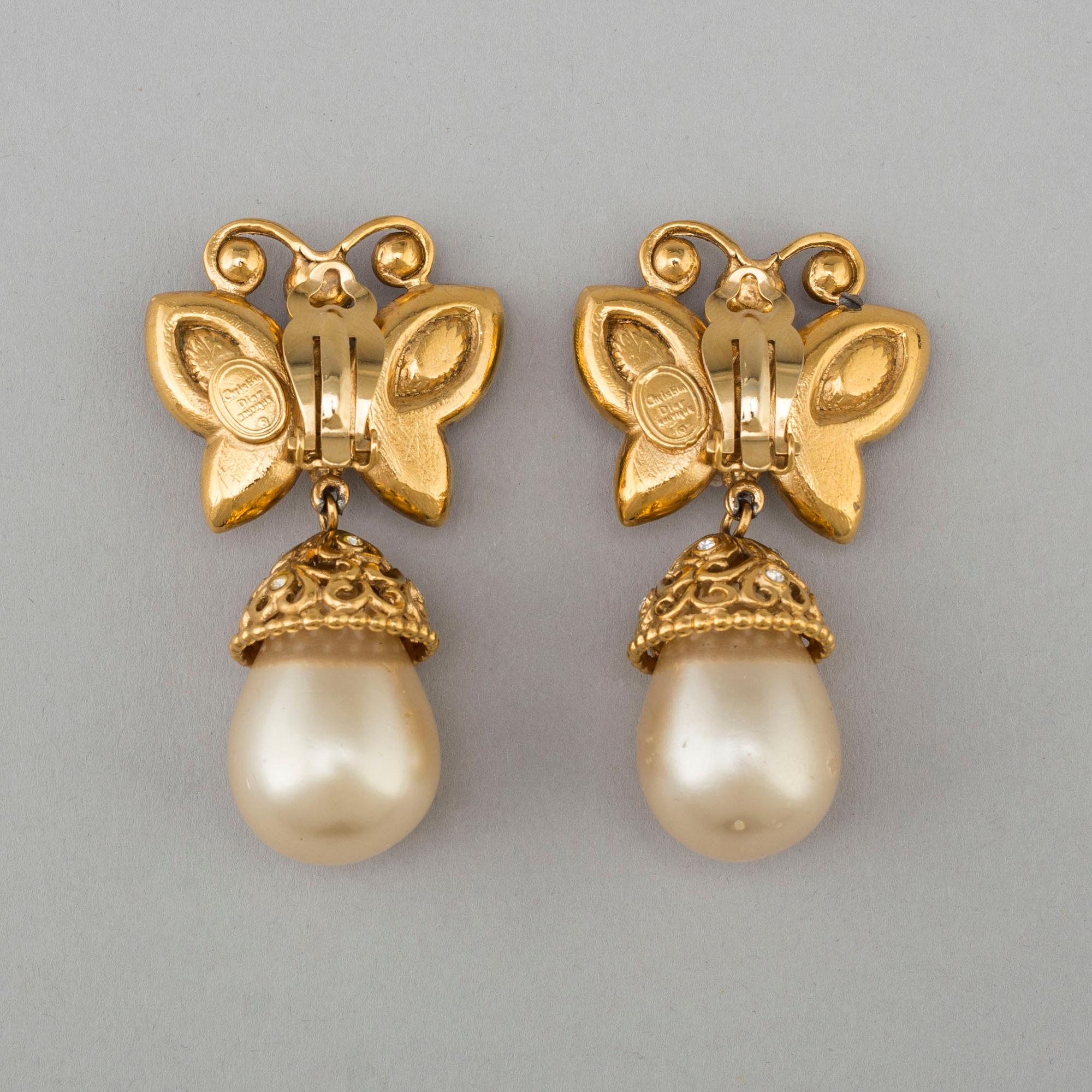 CHRISTIAN DIOR, earrings, 1990's.