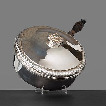 A plate saucepan with lid by Jacob Lenholm, Stockholm 1830's.