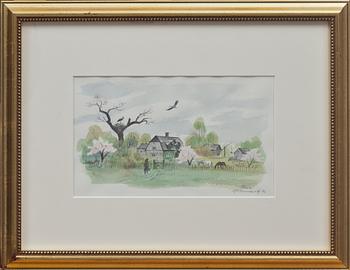 GUNNAR BRUSEWITZ, akvarell, signerad och daterad -92.