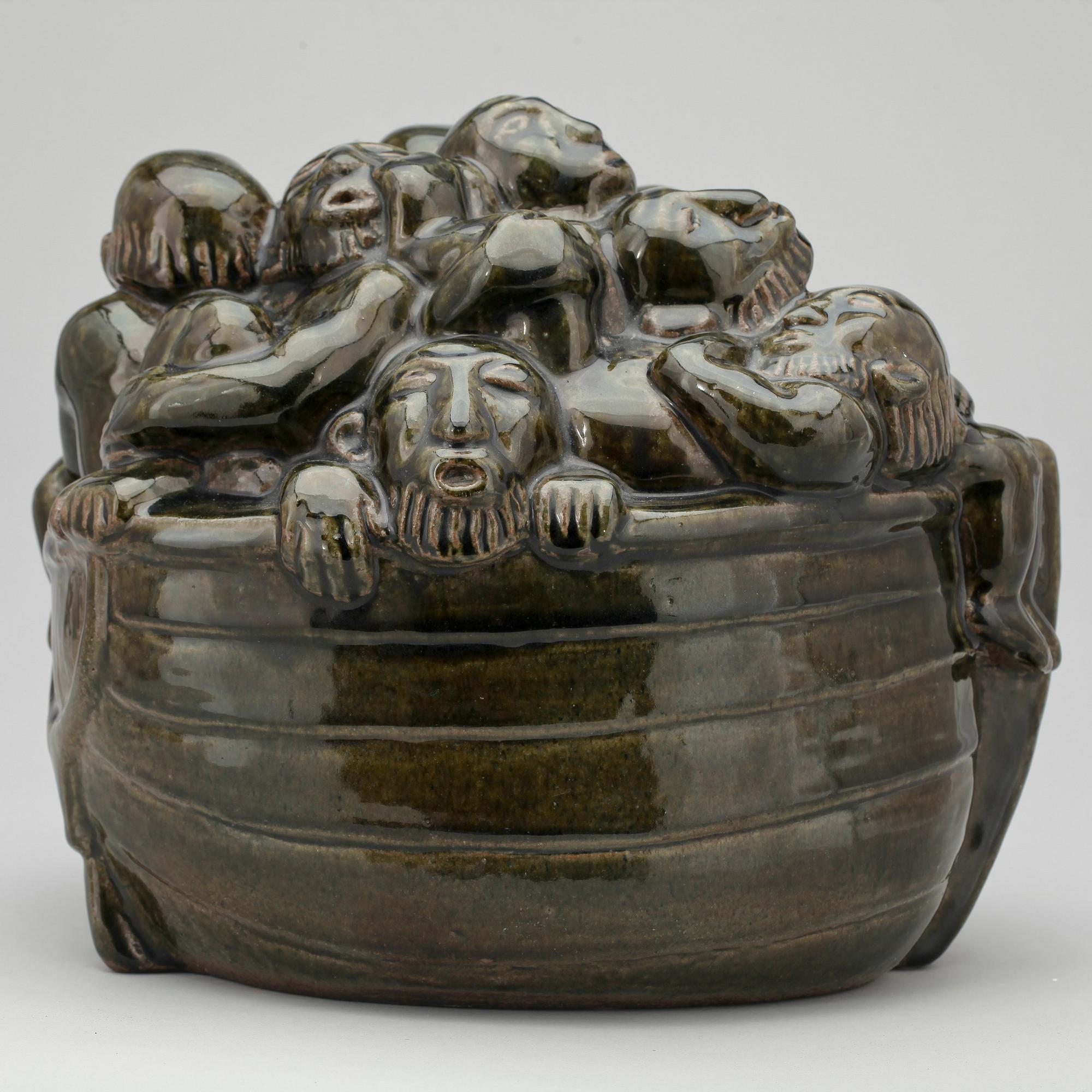 ÅKE HOLM, skulptur, stengods, Höganäs 1950-tal, sign.