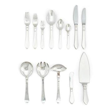 450. Georg Jensen, a sterling silver set of 104 pcs of "Continental" flatware, Copenhagen, after 1945.