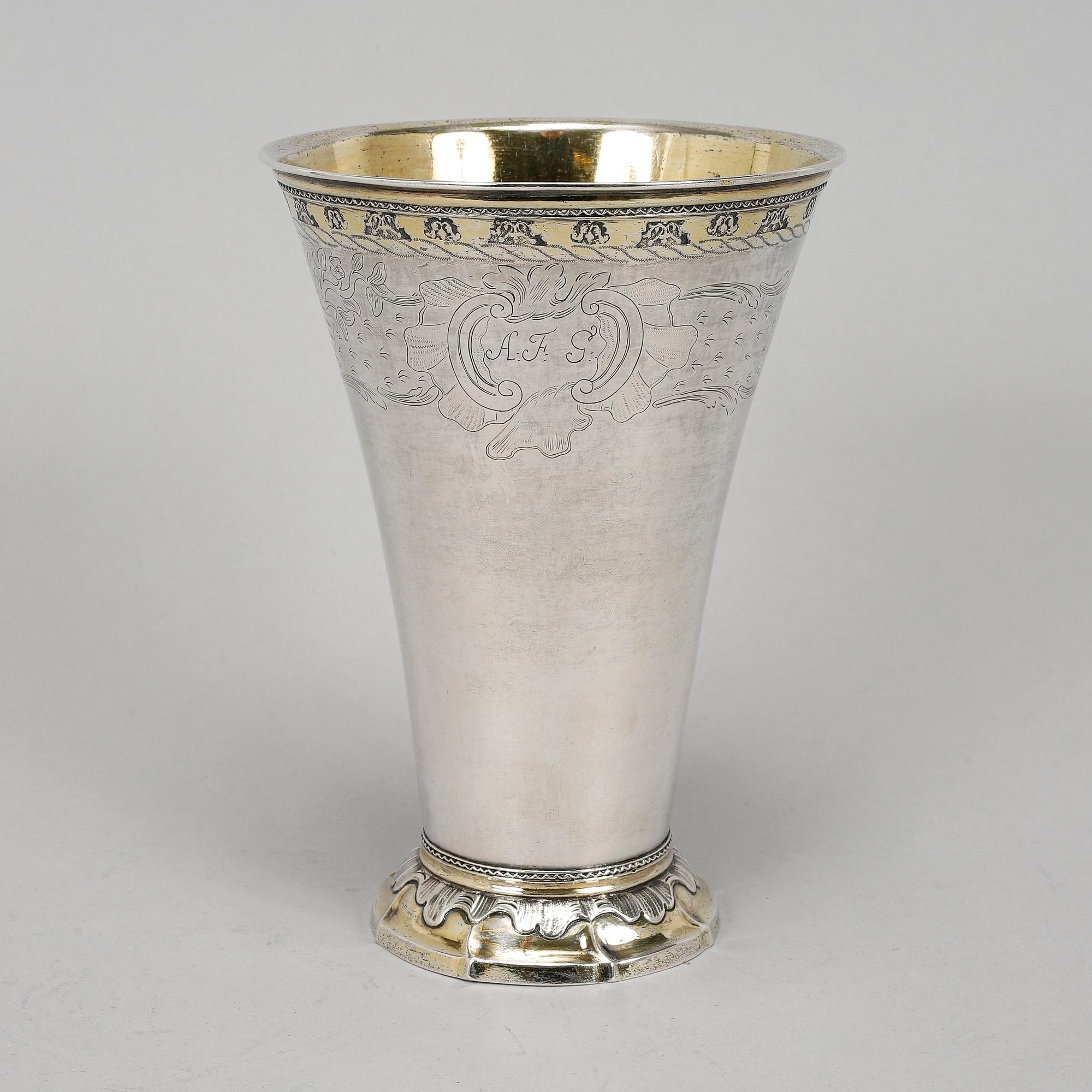 Johan Pettersson Berg, bägare, silver, Norrköping 1763.