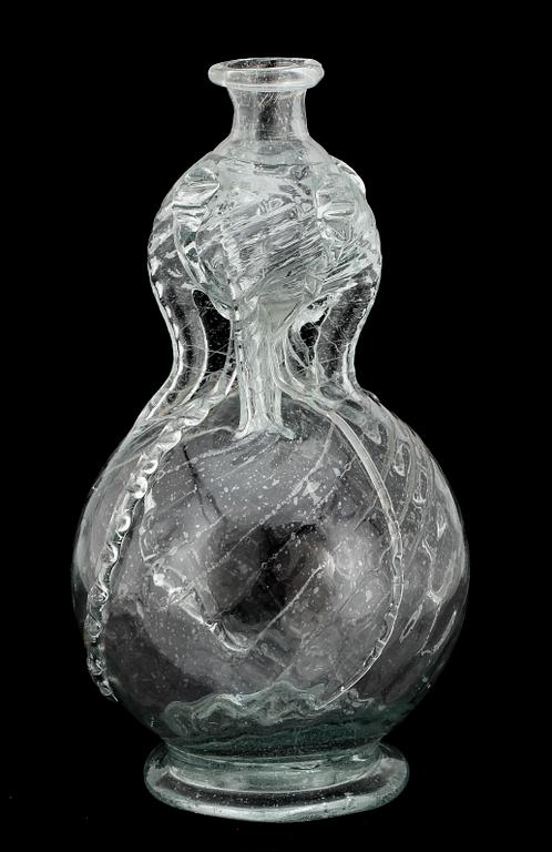 KLUCKAFLASKA, glas, 1700/1800-tal.