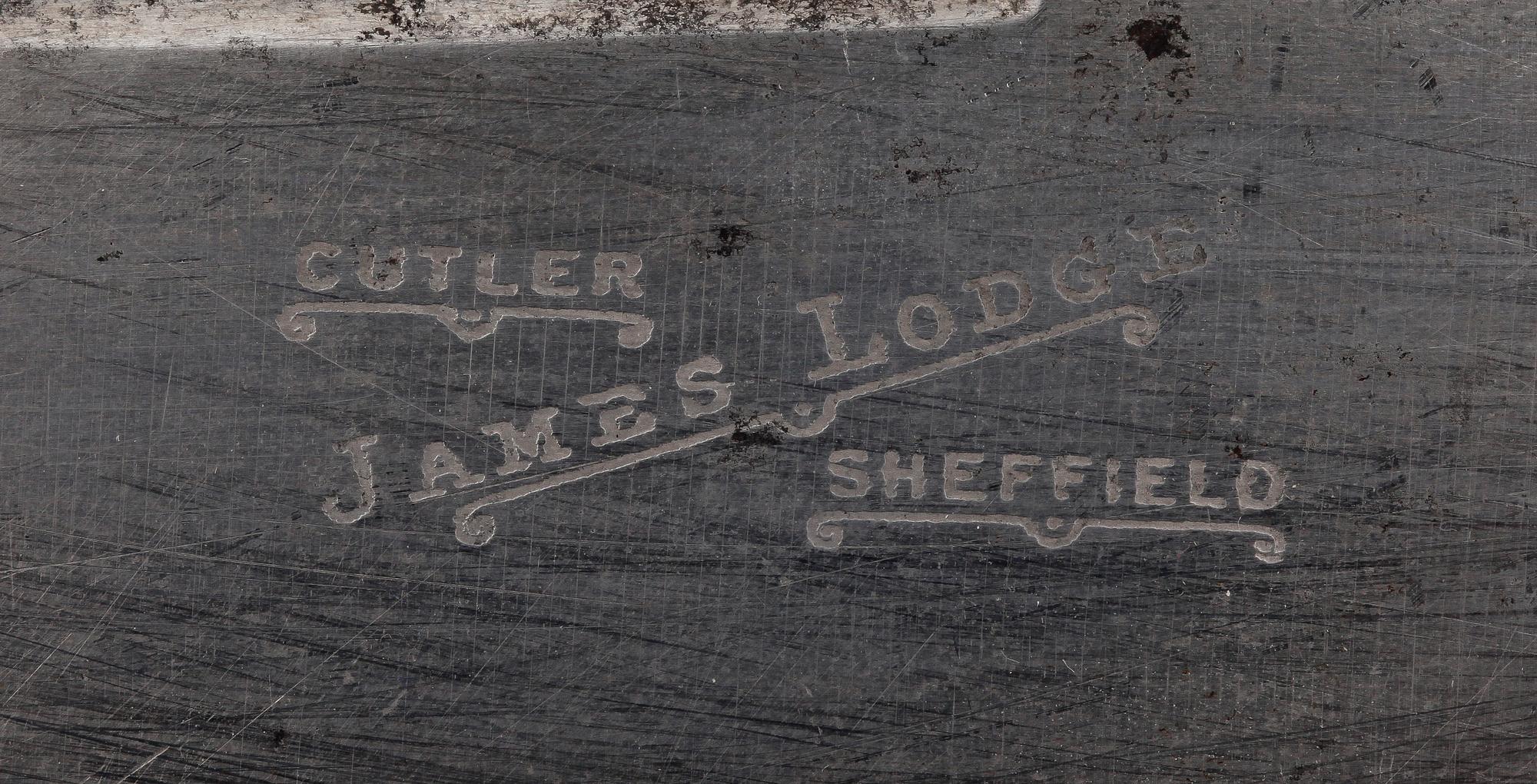 TRANCHERSET. 3 delar, "Cutler James Lodge Sheffield" 1800/1900-tal.