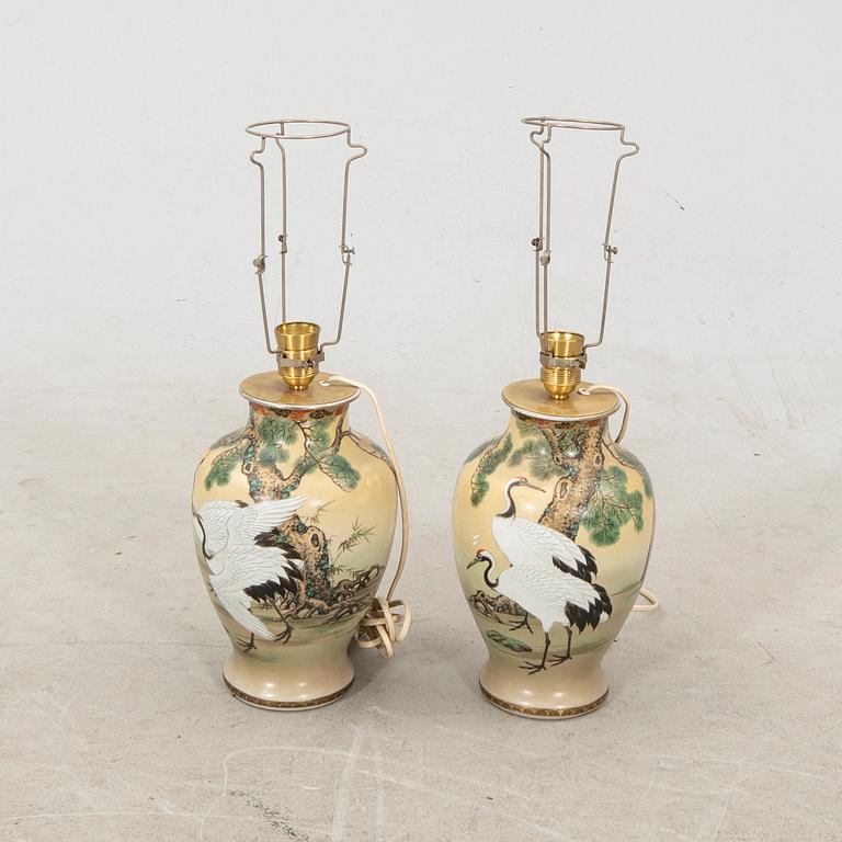 Bordslampor ett par Japan tidigt 1900-tal.