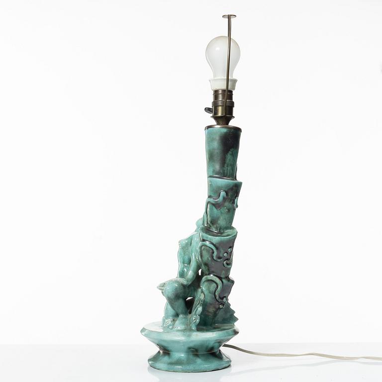 Allan Ebeling, a glazed ceramic table lamp, Torshälla 1932.