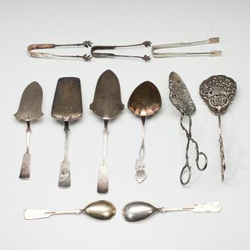BESTICK, 11 st, silver, diverse finska stämplar 1900-tal. Vikt tot. 372 g.