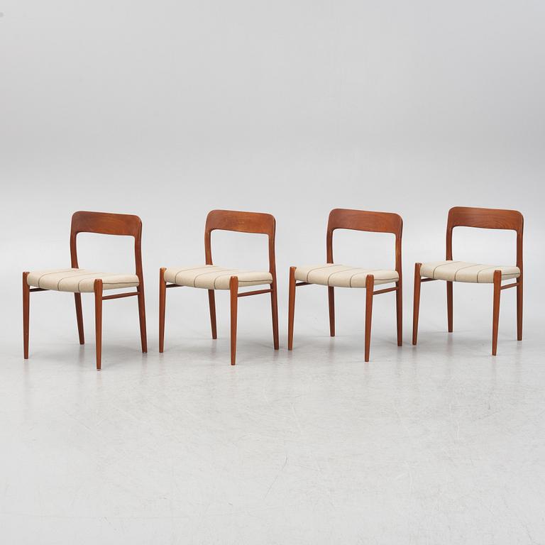 Niels Otto Møller, stolar, 4 st, modell 75, Danmark, 1960-tal.