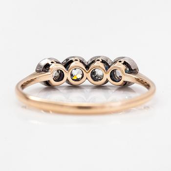 A 14K gold ring, with old-cut diamonds totalling approximately 0.32 ct, A.Koistinen, Helsinki 1939.