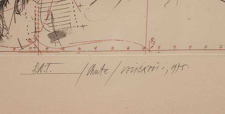 VLADIMIR VELICKOVIC, etsning, signerad och daterad 1975.