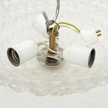 A glass ceiling lamp, mid-20th Century.