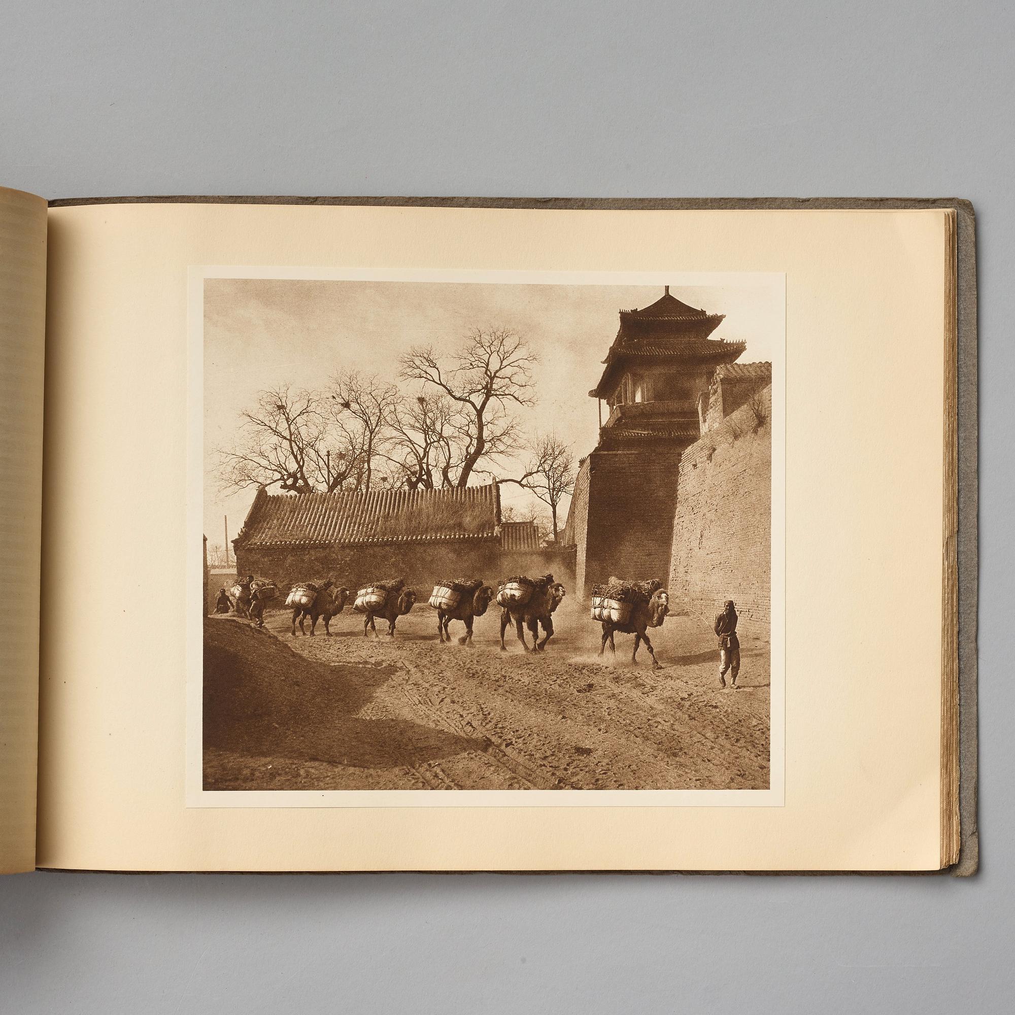 Two volumes of photo albums by Donald Mennie, 'Pictures of Peking', 1920.