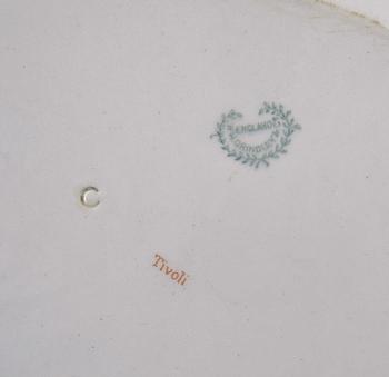 MATSERVIS, ca 43 delar, flintgods, "Tivoli", W H Grindley & Co, England, tidigt 1900-tal.