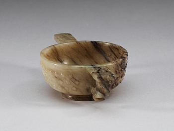 A nephrite libation cup, Qing dynasty (1644-1912).