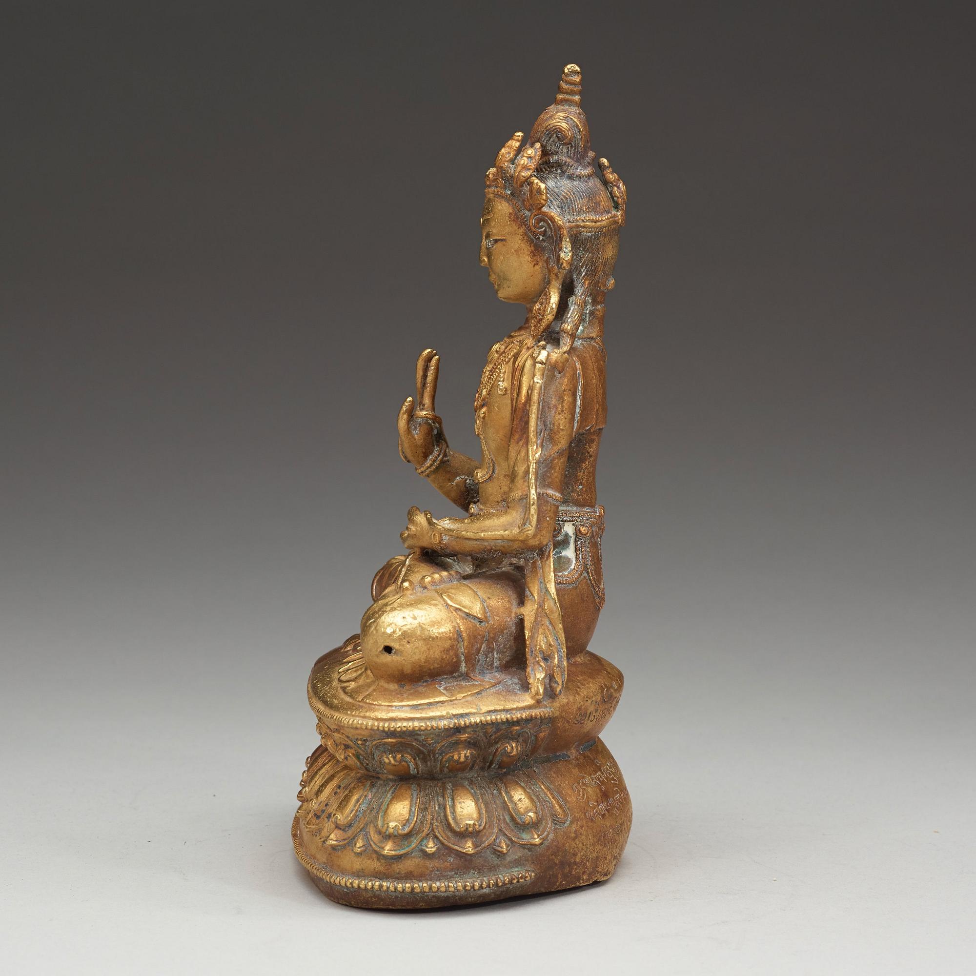 BODHISATTVA, förgylld kopparlegering. Tibet, omkring år 1900.