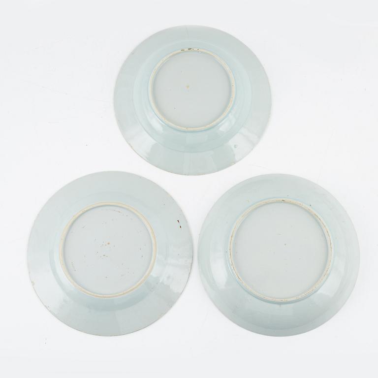 Parts of a dining service, 45 pieces, porcelain, China, mostly Qianlong (1736-95).