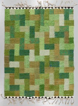 INGRID HELLMAN-KNAFVE , rag rug, signed IHK, 1960/70s.