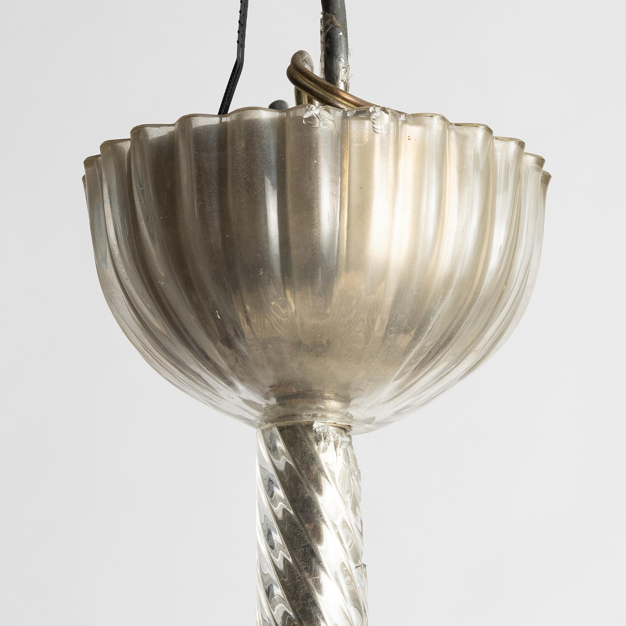 Fritz Kurz, Ceiling lamp, model KD 897/1, Orrefors, 1940s.
