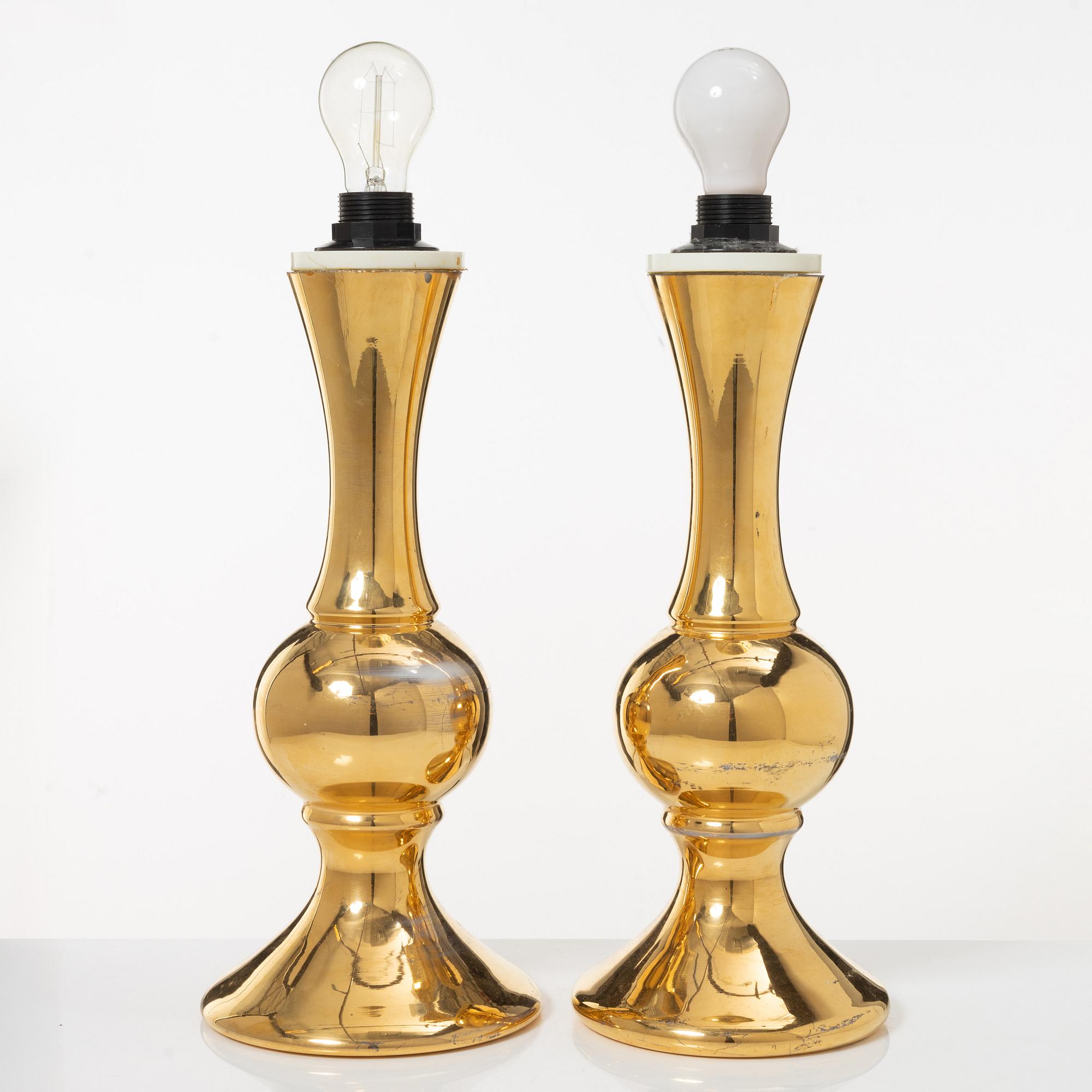 Luxus, bordslampor, ett par, 1970-tal.