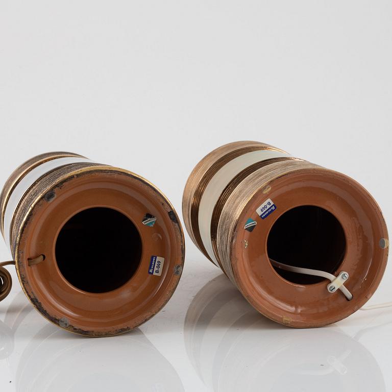 A pair of table lamps by Bitossi for Bergboms, 1960's/60's.