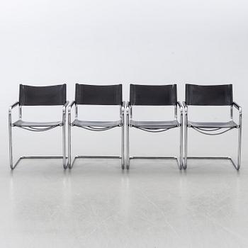 CHAIRS, 4, second half of the 20th century, likely Italy.