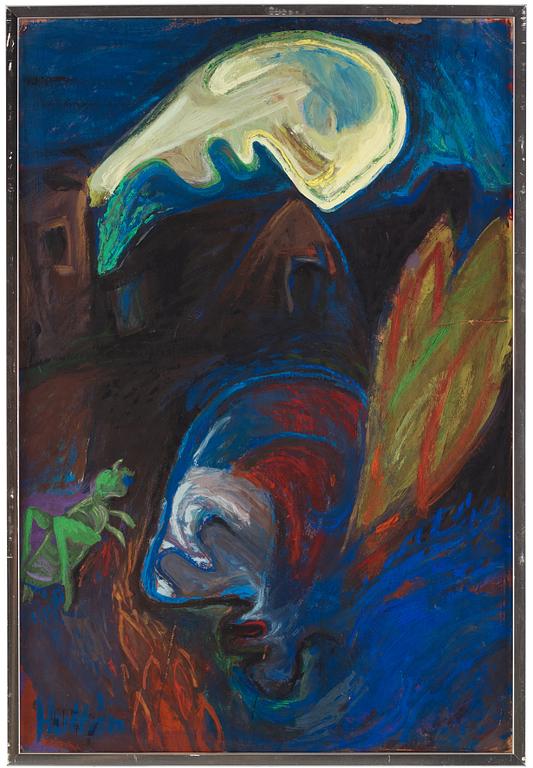 CO Hultén, gouache on panel, signed and executed 1940.