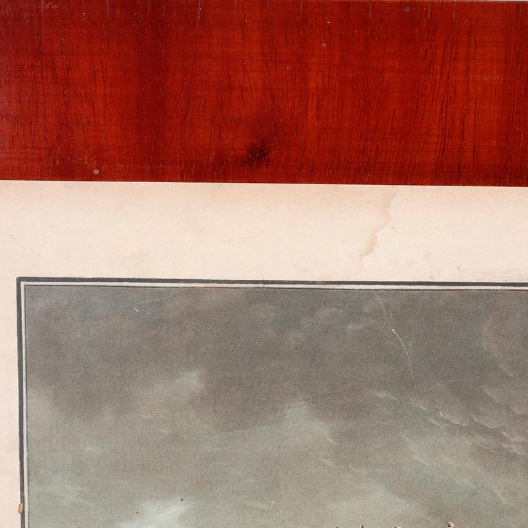 Six etchings in color by Charles-Melchior Descourtis after Jean-Frederic Schall, 18th or 19th century.