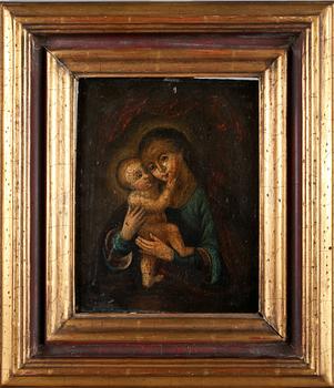 OKÄND KONSTNÄR, olja på pannå, 1700-tal.