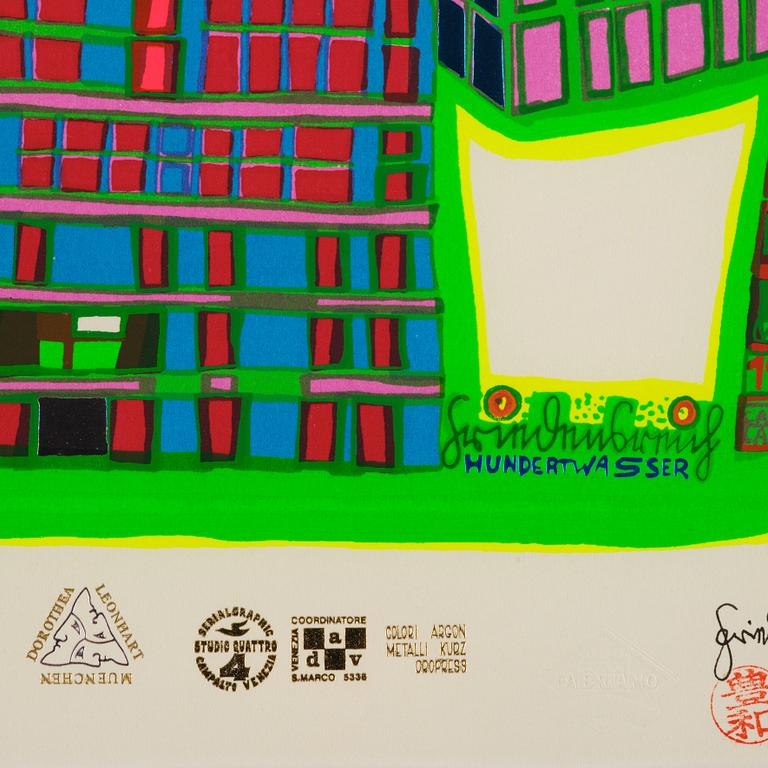 Friedensreich Hundertwasser, "Good Morning City - Bleeding Town".