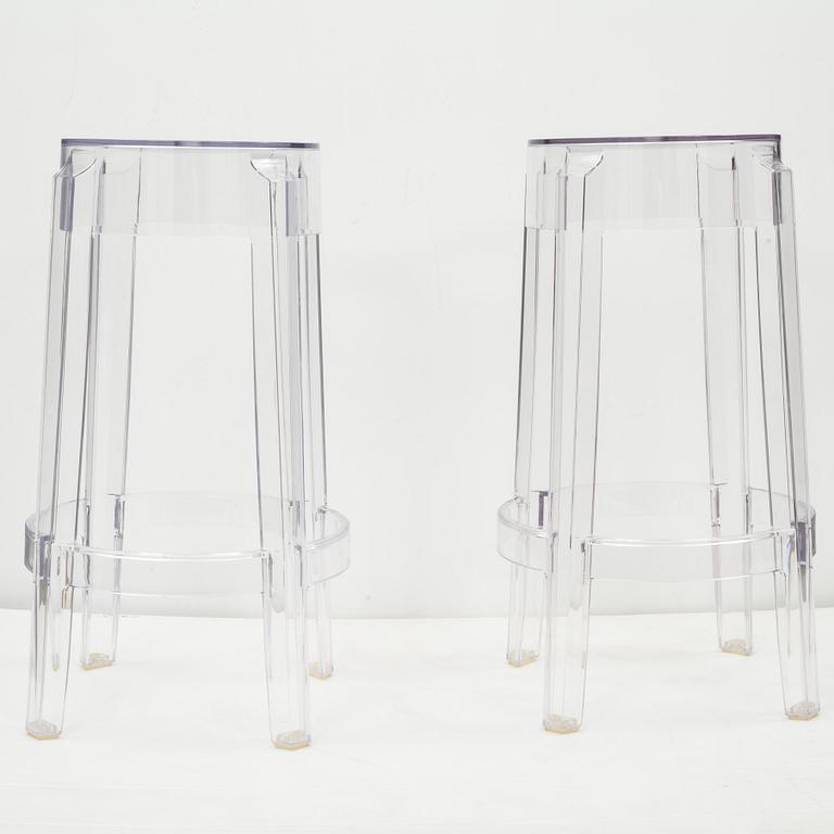 BARPALLAR, ett par. "Charles Ghost". Philippe Starck för Kartell.